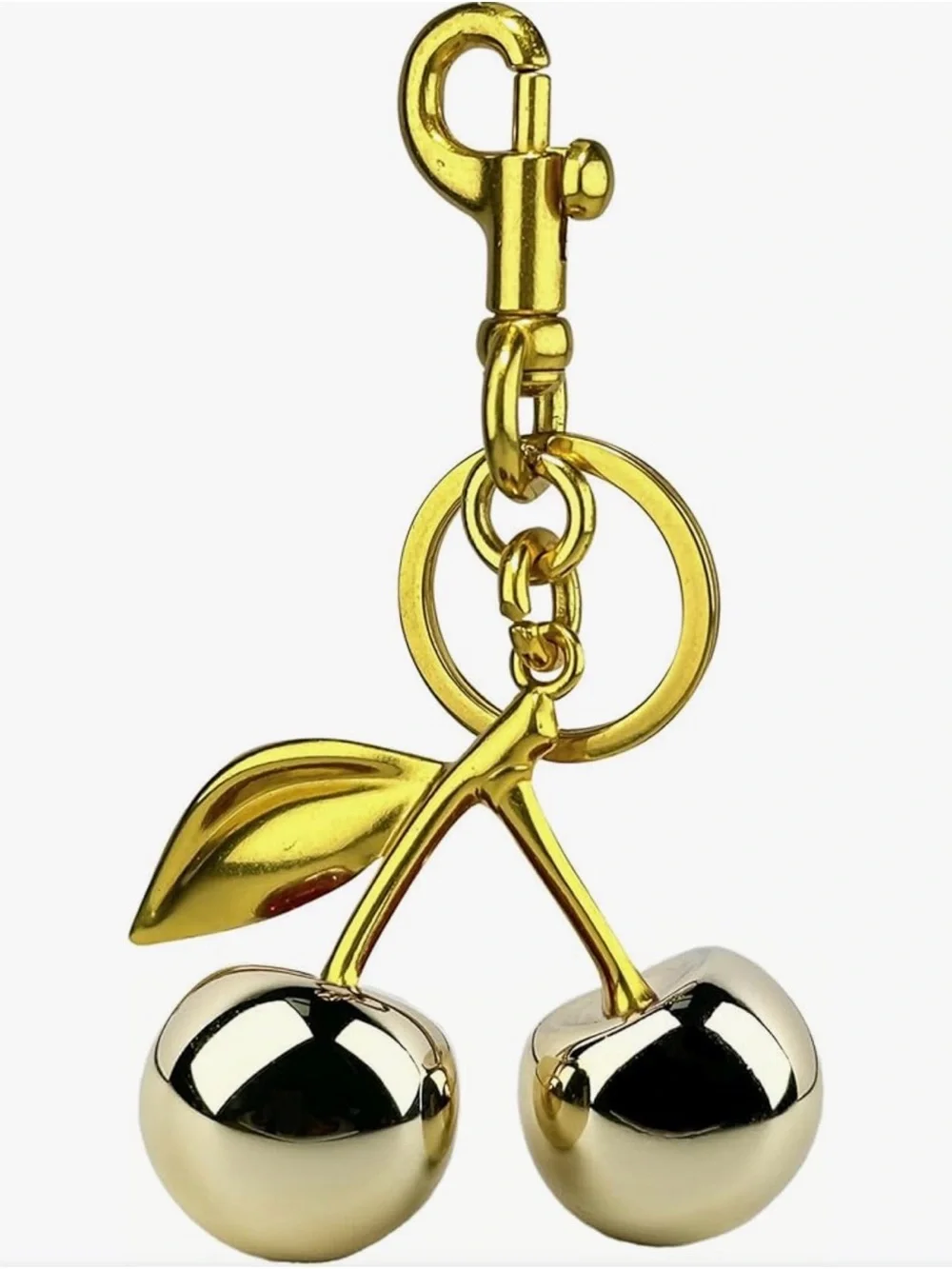 Gold Cherry Gold Bag Charm & Keychain New Without Tags